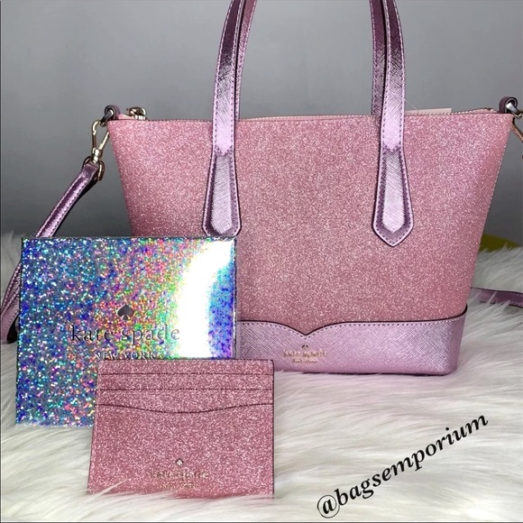 kate spade Handbags - Kate Spade Pink Glitter Purse and wallet set